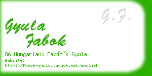 gyula fabok business card